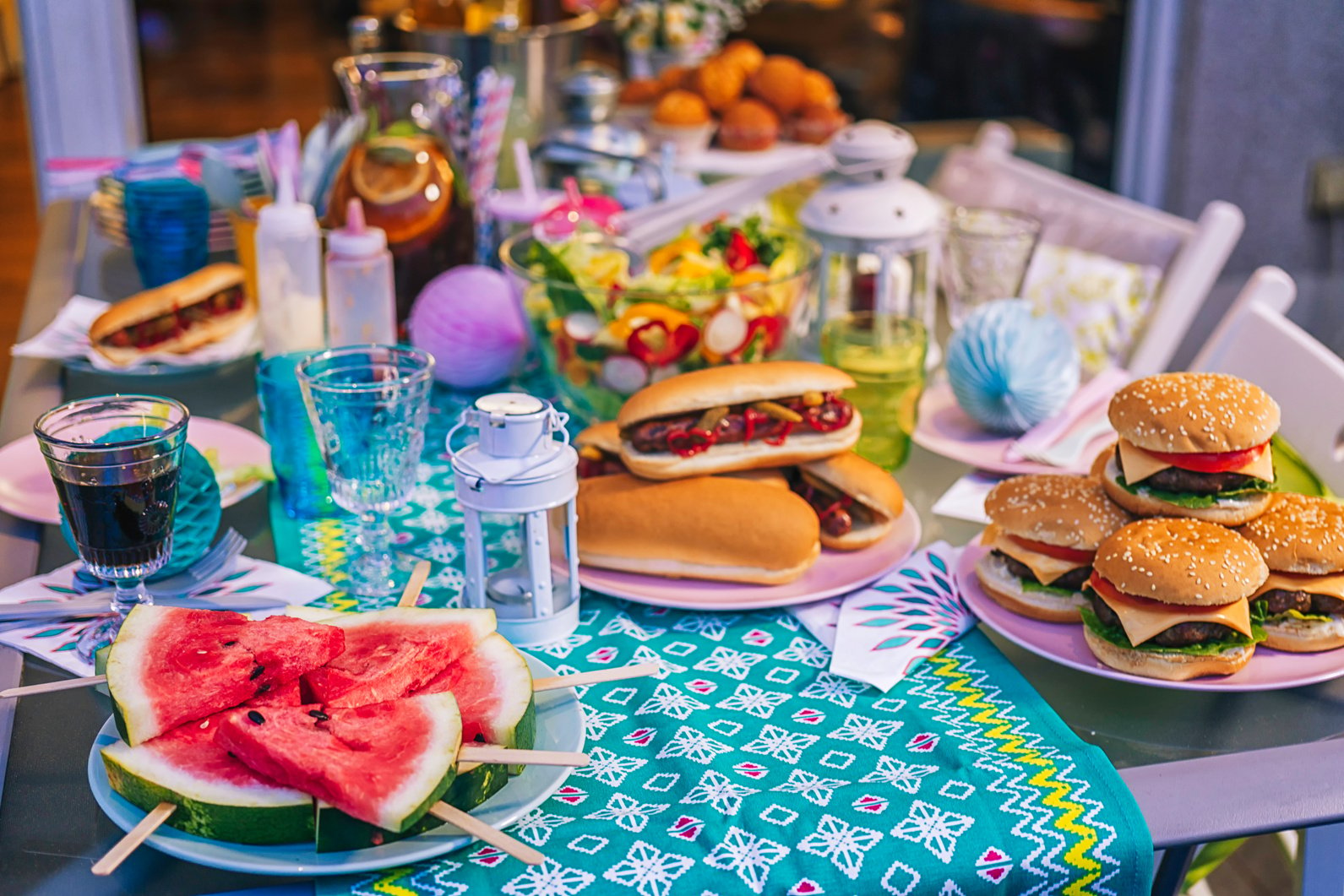 Having Summer Backyard Party Outside